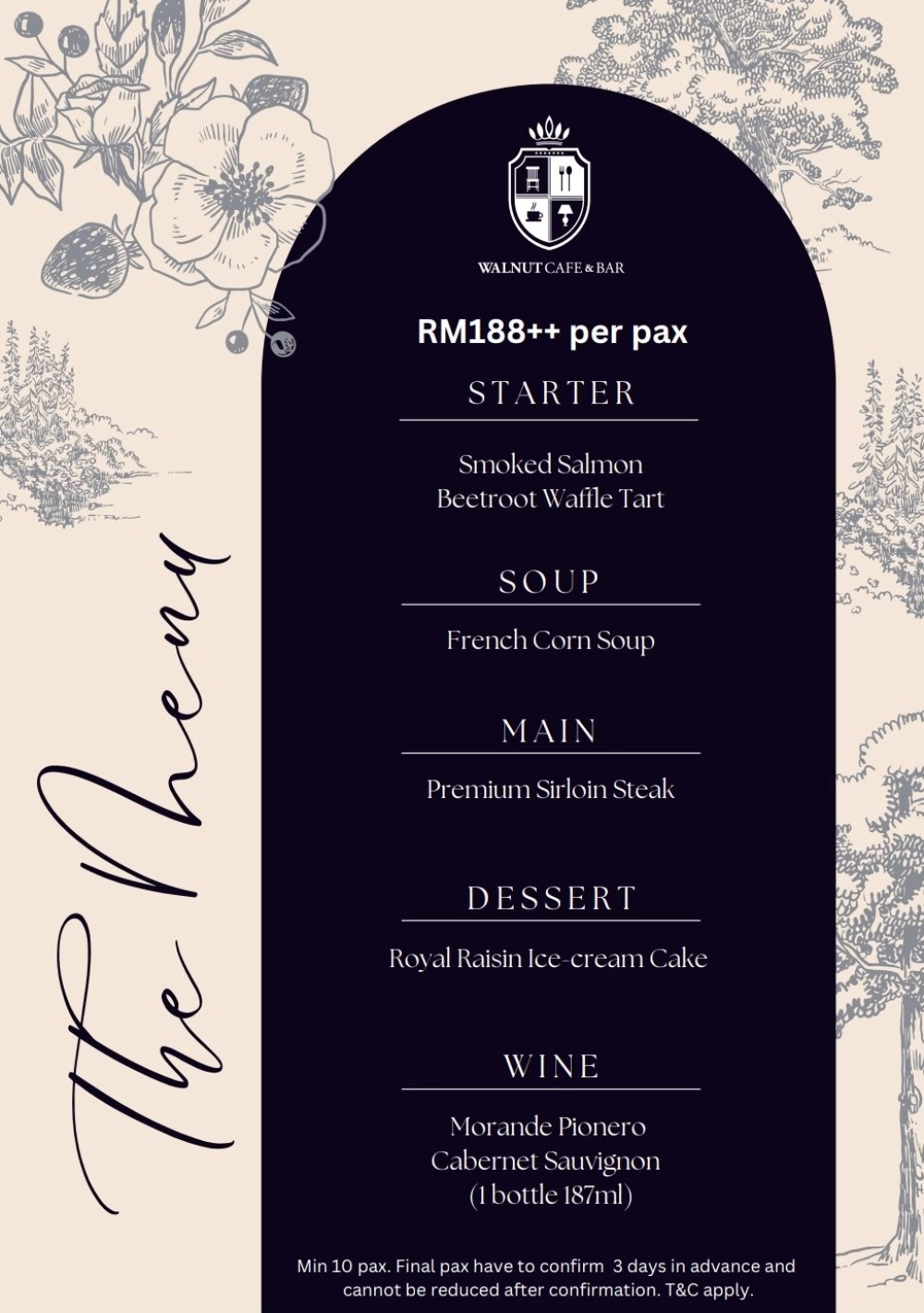 Premium 4 Course Dining Menu with Wine