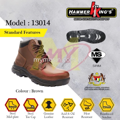 HAMMER KING'S 13014 Safety Shoes -Standard Features (High-Cut - Laced) [Code : 9189]