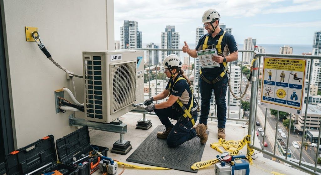 aircon outdoor unit installation accident prevention