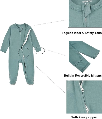 Brightness Apparel Baby Zipper Jumpsuit with safety tab