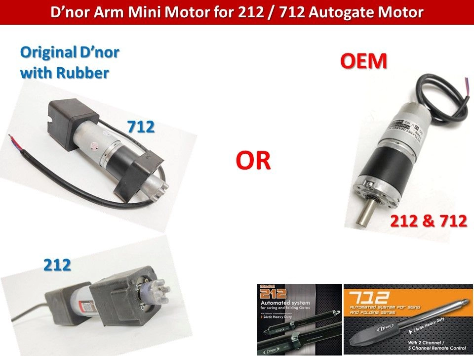 D'nor Autogate Arm Mini Motor - Dnor 212 / 712 (Original / Compatible)