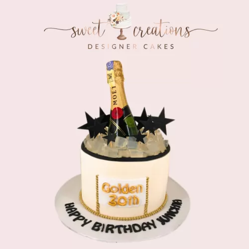 8in | Let’s have champagne cake | Happy hour cake | Fondant Cake 
