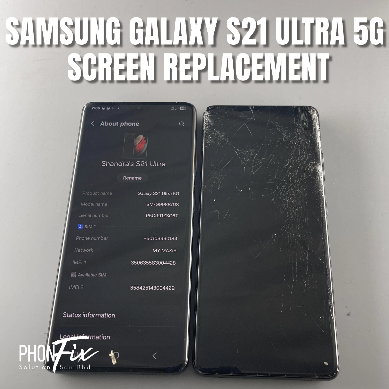 SAMSUNG GALAXY S21 ULTRA 5G SCREEN REPLACEMENT