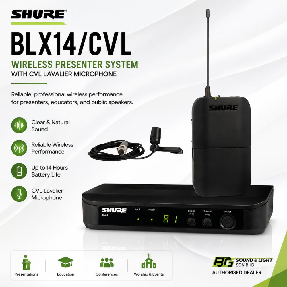 Shure BLX14/CVL โ Wireless Presenter System with CVL Lavalier Microphone