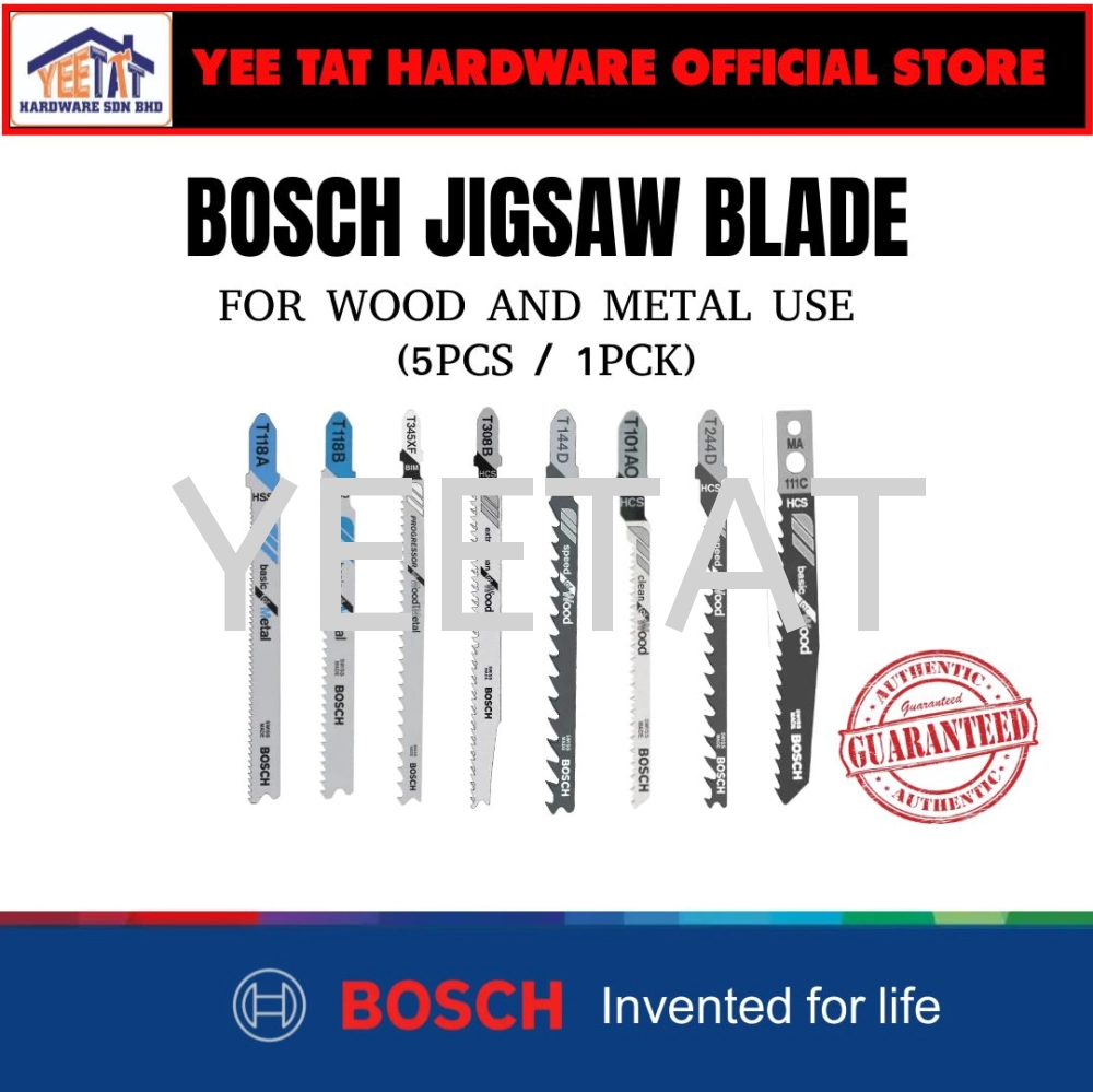 [ BOSCH ] JIGSAW BLADE FOR WOOD AND METAL 5PCS / 1 PCK