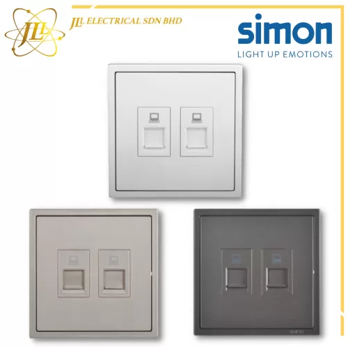 SIMON I7 705228/705628 2 GANG DATA OUTLET (RJ45) [CAT 5E/CAT 6] [MATT WHITE/GOLDEN CHAMPAGNE/GRAPHITE BLACK]