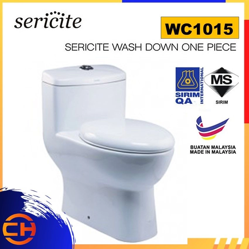 SERICITE WC 1015 Sericite Wash Down One piece Real One-Piece  P-Trap – 185mm/ Bottom Outlet-210mm