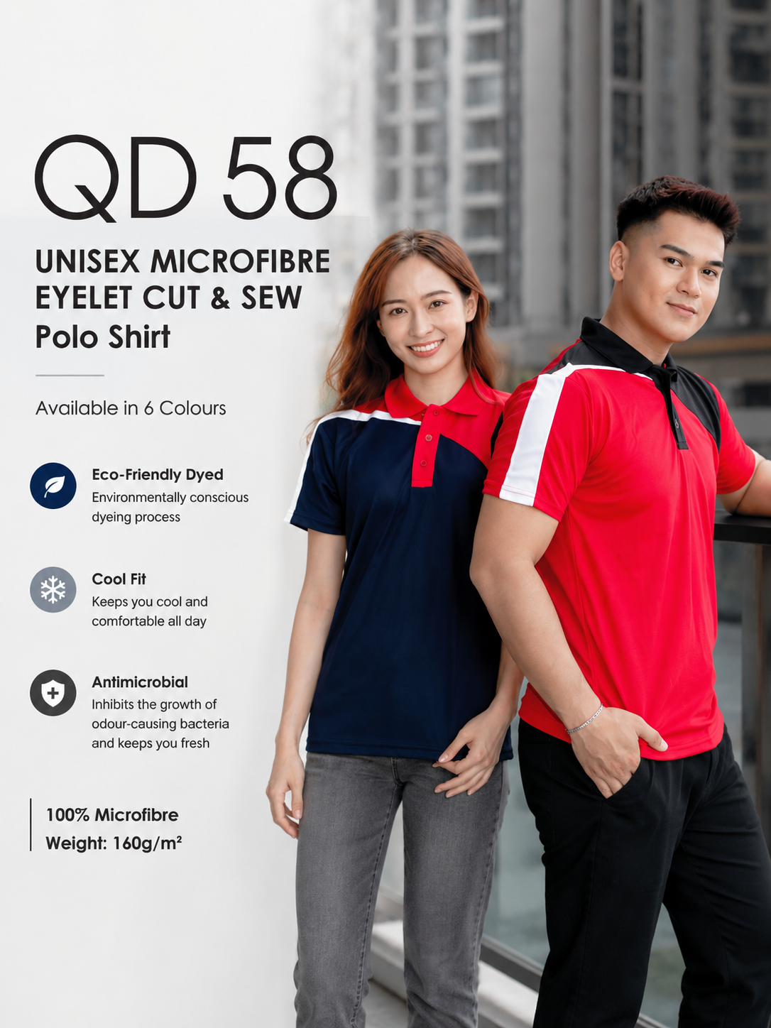 Microfibre Polo Shirt - QD58