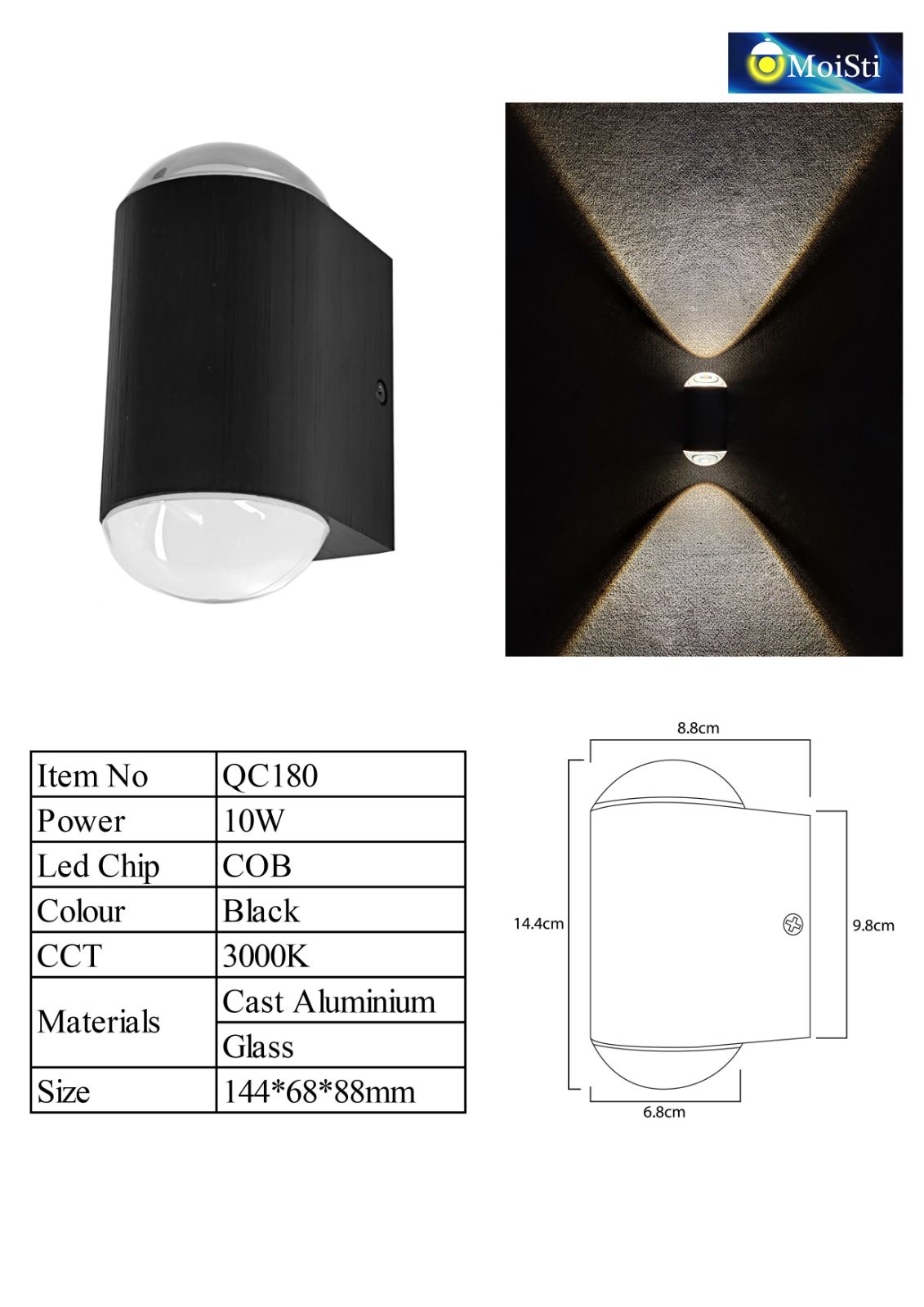 QC180 10W BK