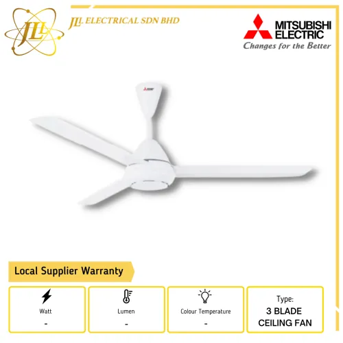 MITSUBISHI C60-GY-P 60'' WHITE 3 BLADES CEILING FAN 