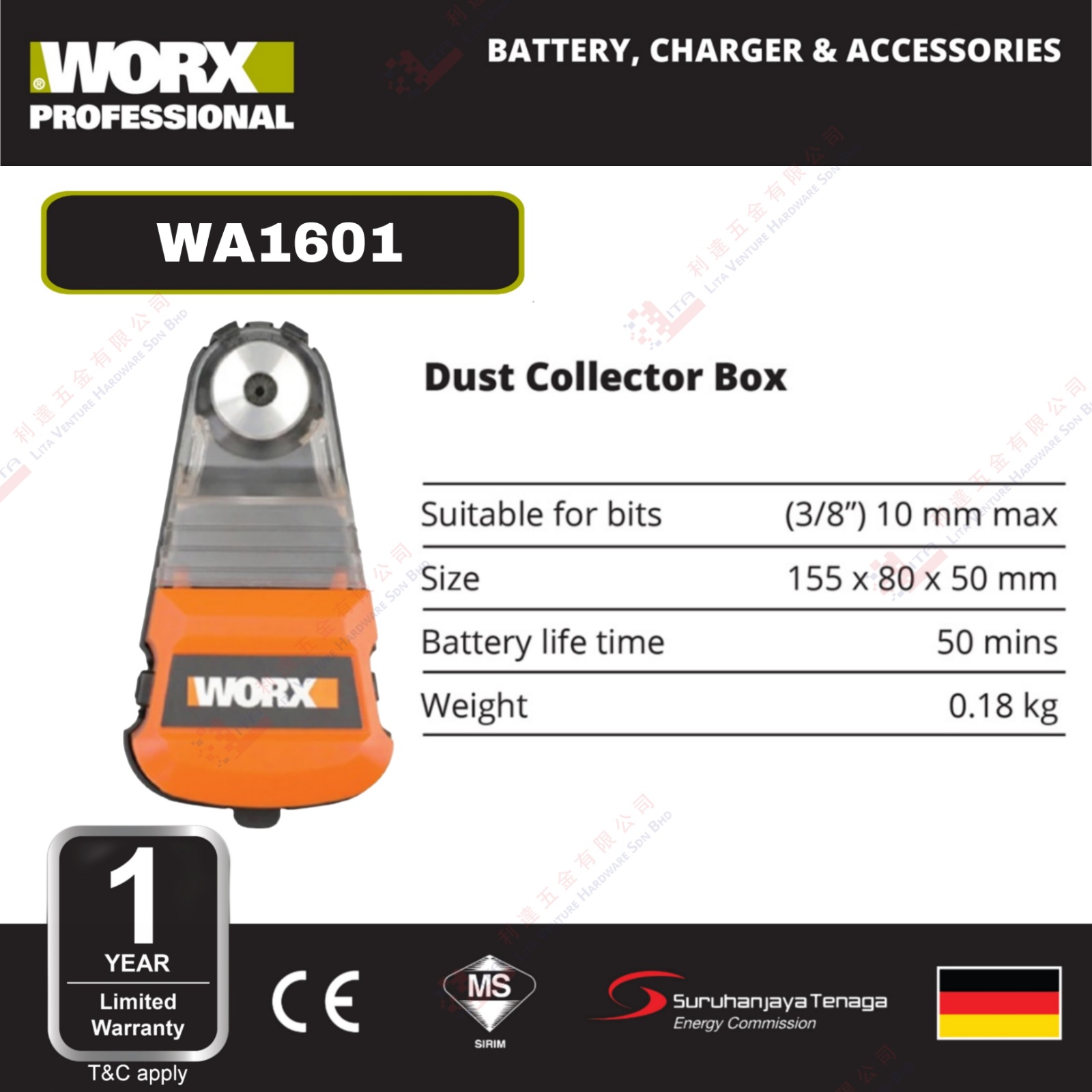 WORX BRAND DUST COLLECTOR BOX - WA1601