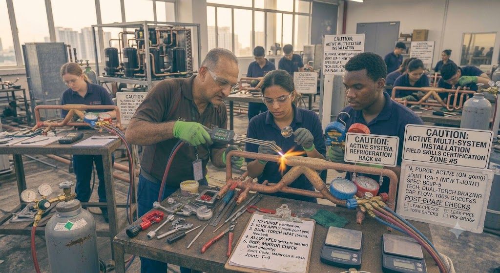 refrigeration installation brazing best practices skills