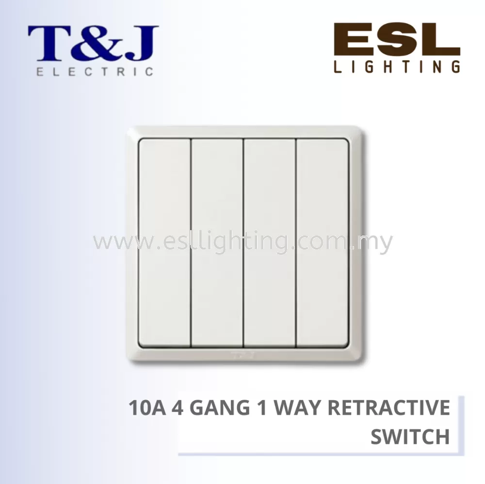 T&J SWITCHES INFINIT SERIES 10A 4 GANG 1 WAY RETRACTIVE SWITCH - HC2764 ...
