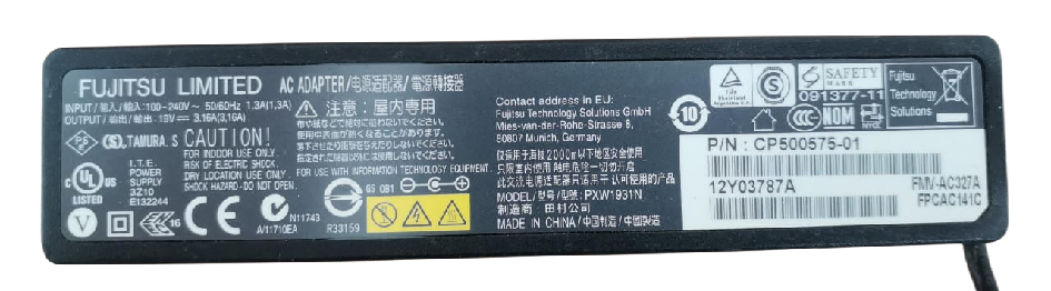 FUJITSU LIMITED AC Adapter Battery Charger 19V PXW1931N