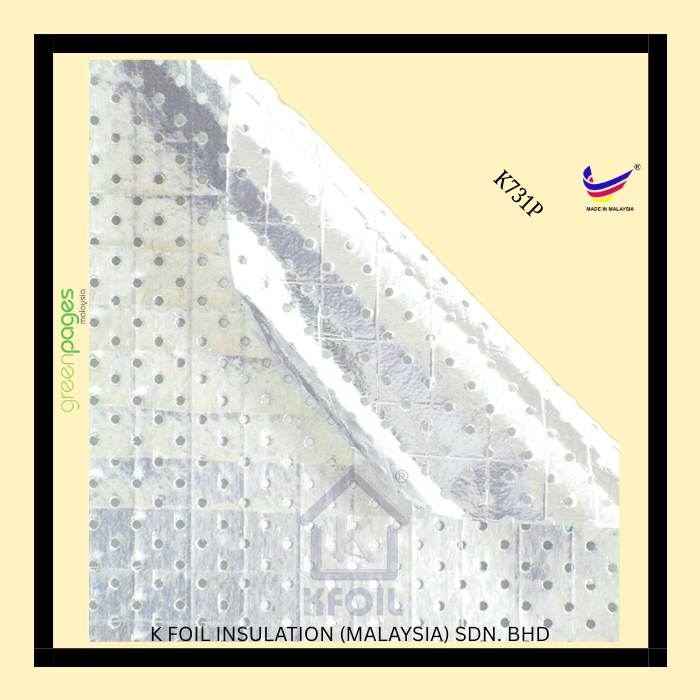 (K731P) 双面穿孔反光铝纸箔，8x8 玻璃纤维稀松布增强