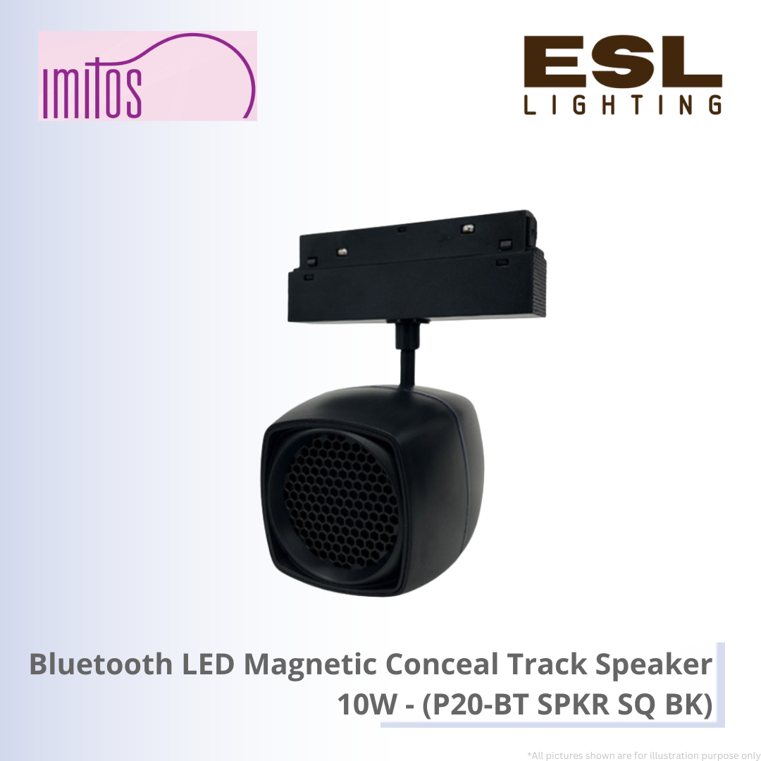 IMITOS Bluetooth LED Magnetic Conceal Track Speaker 10W - P20-BT SPKR SQ BK