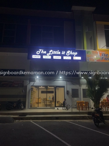 THE LITTLE IT SHOP OUTDOOR 3D LED BOX UP FRONTLIT LETTERING SIGNBOARD SIGNAGE AT KUANTAN PAHANG MALAYSIA