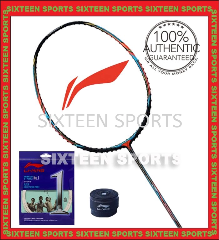 Li Ning Aeronaut 6000C Badminton Racket (C/W Lining No.1 String & Overgrip)