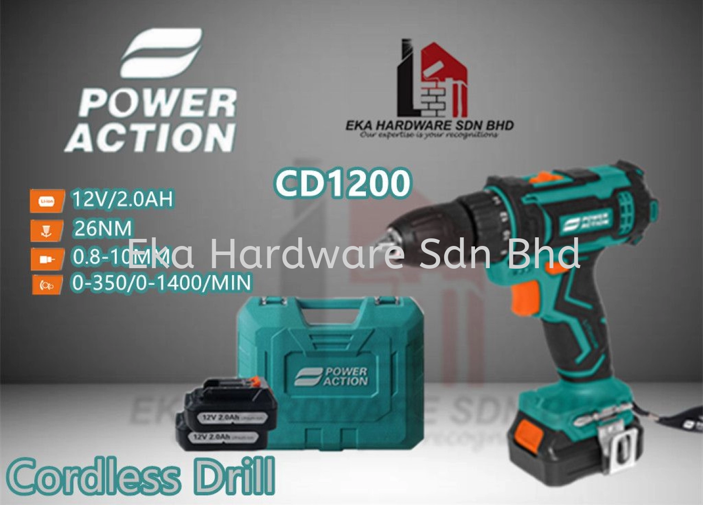 Power Action Cordless Drill (CD1200)