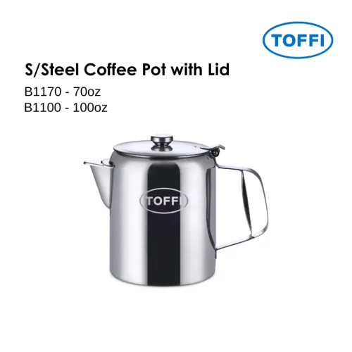 TOFFI Stainless Steel Coffee Pot with Handle B1170 B1100