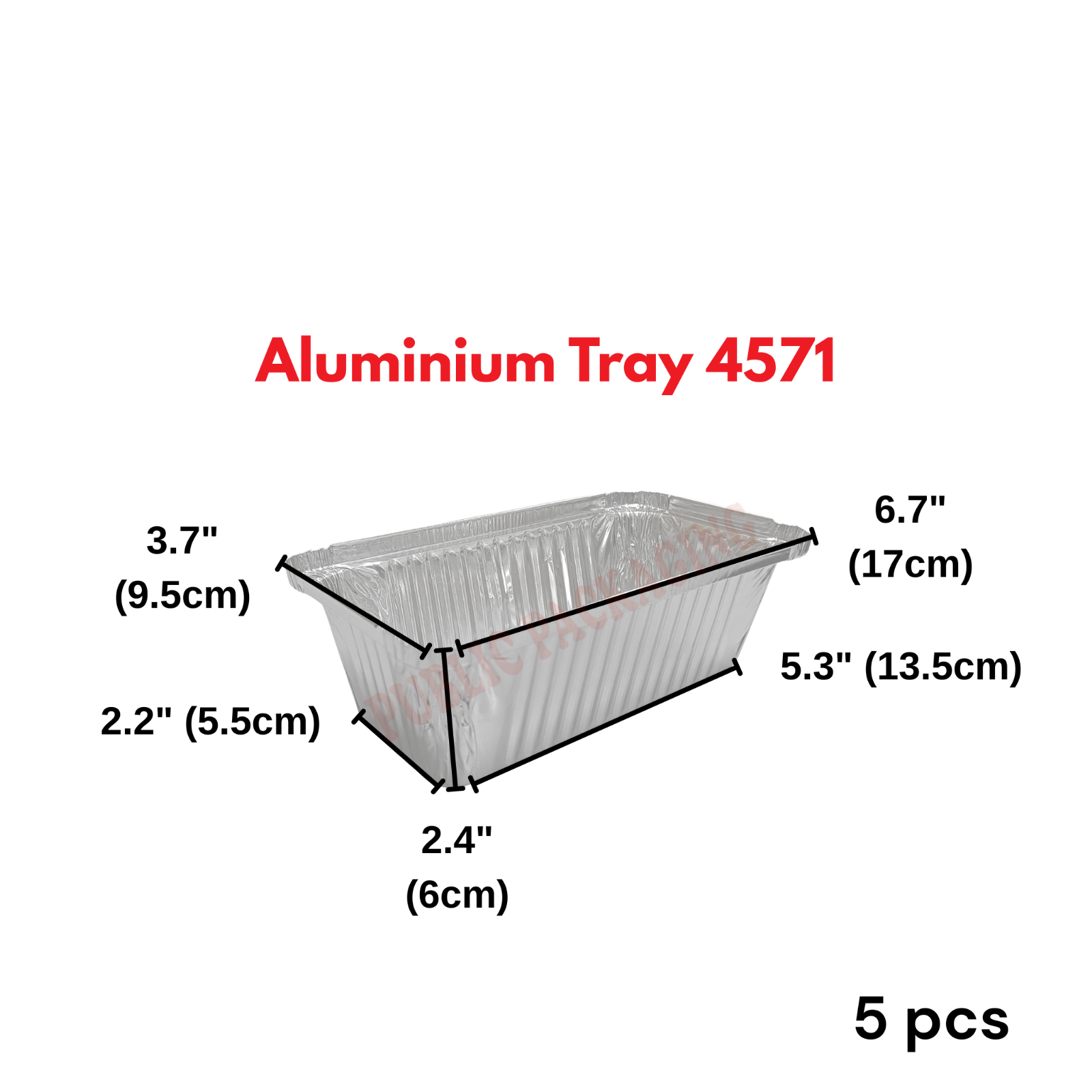 4571-P Aluminium Foil Tray with Clear Lid (5 sets 卤) Rectangle / Rectangular My Chef Foil Tray 4571 - P