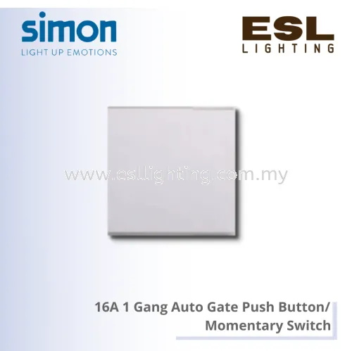 SIMON E6 SERIES 16A 1 Gang Auto Gate Push Button/Momentary Switch - 721011F