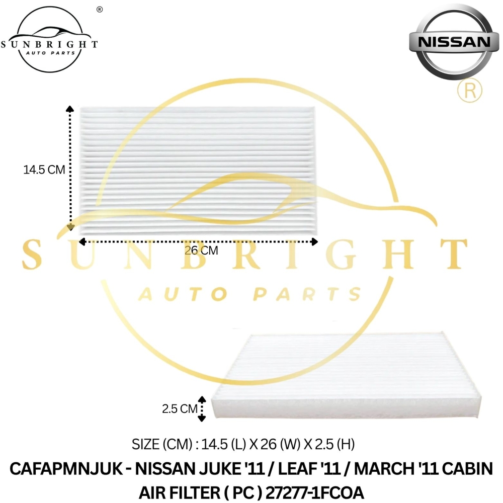 CAFAPMNJUK - NISSAN JUKE / LEAF CABIN AIR FILTER