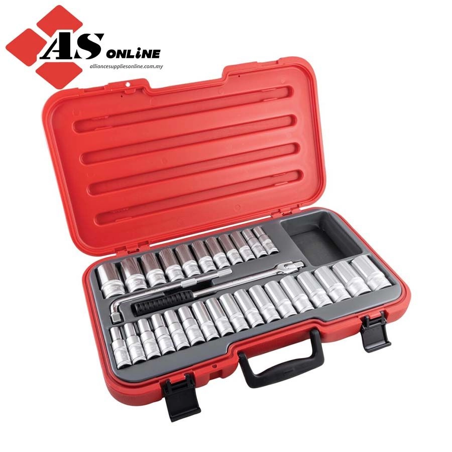 KENNEDY 1/2in. Deep Socket Set, Imperial/Metric, Set of 30 / Model: KEN5827997K