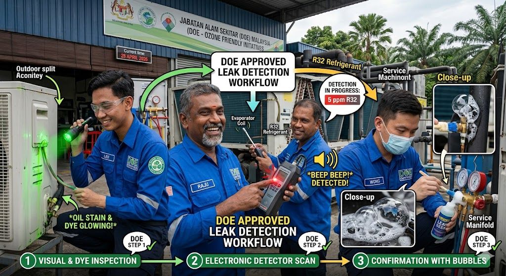 DOE approved leak detection methods refrigerant