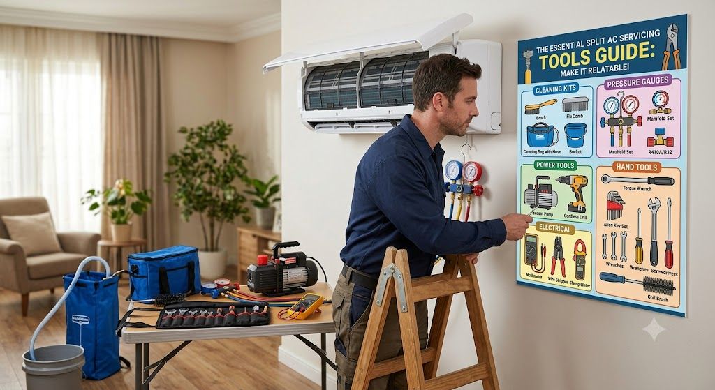 Split AC servicing tools guide
