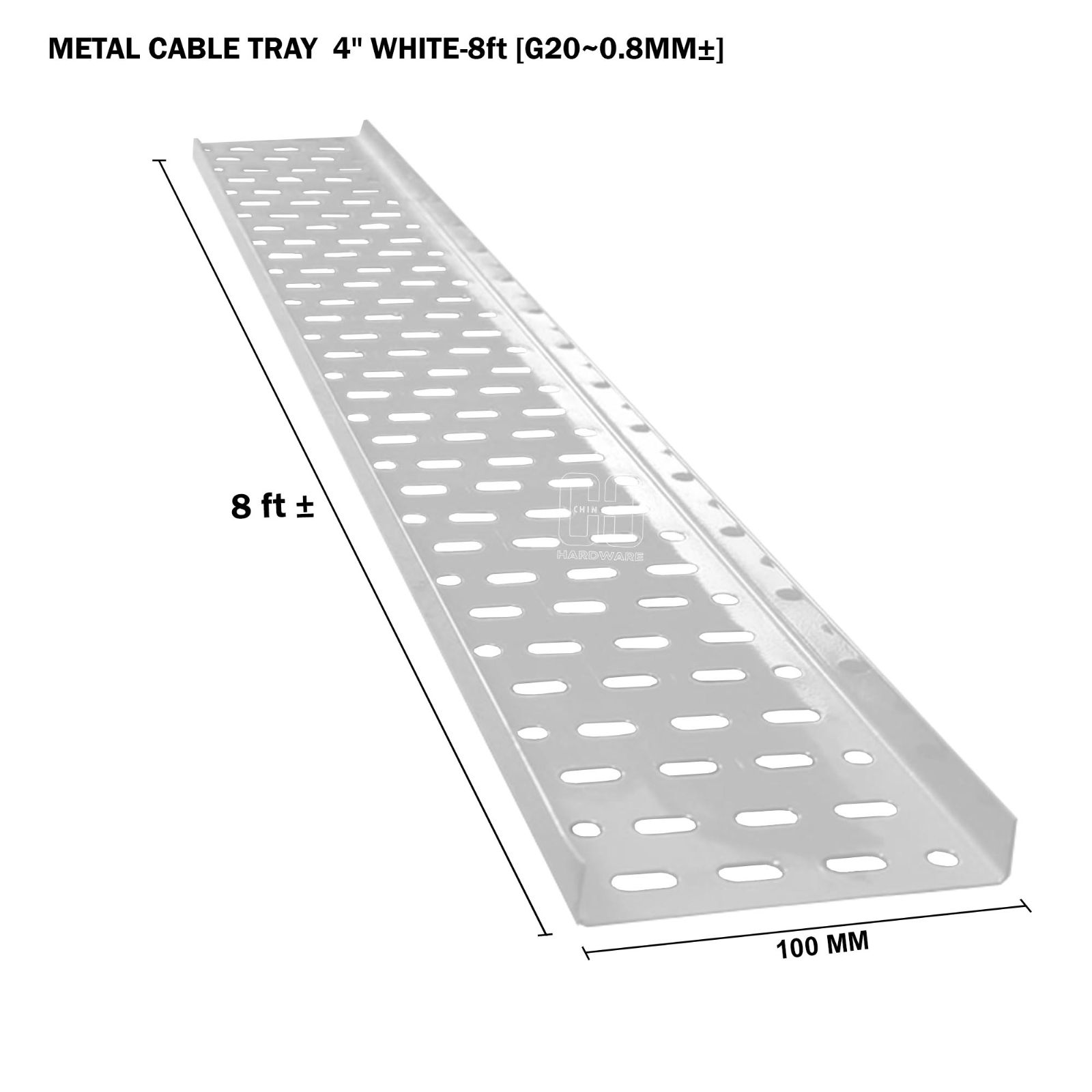 METAL CABLE TRAY 4" WHITE 8ft G20 0.8MM卤