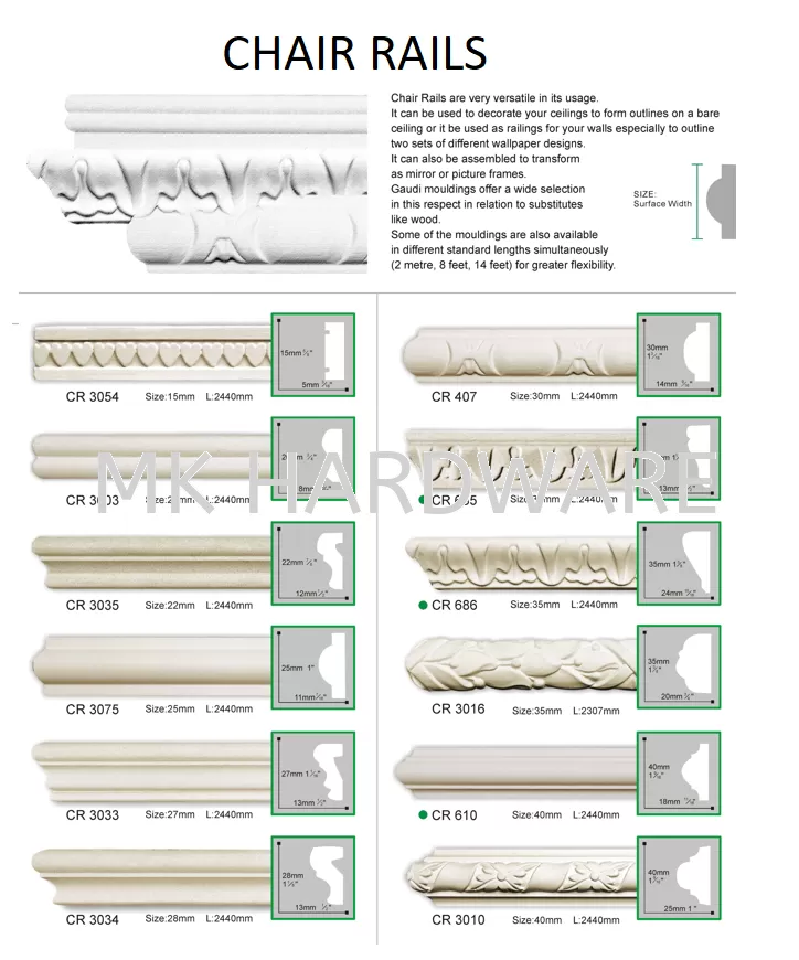 PU CHAIR RAILS