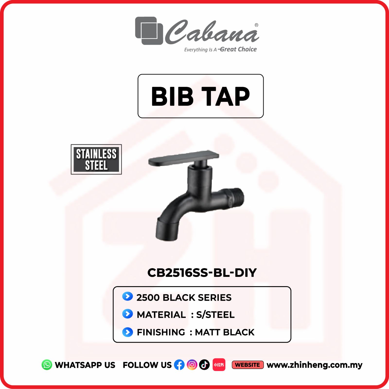 CABANA BIB TAP CB2516SS-BL-DIY