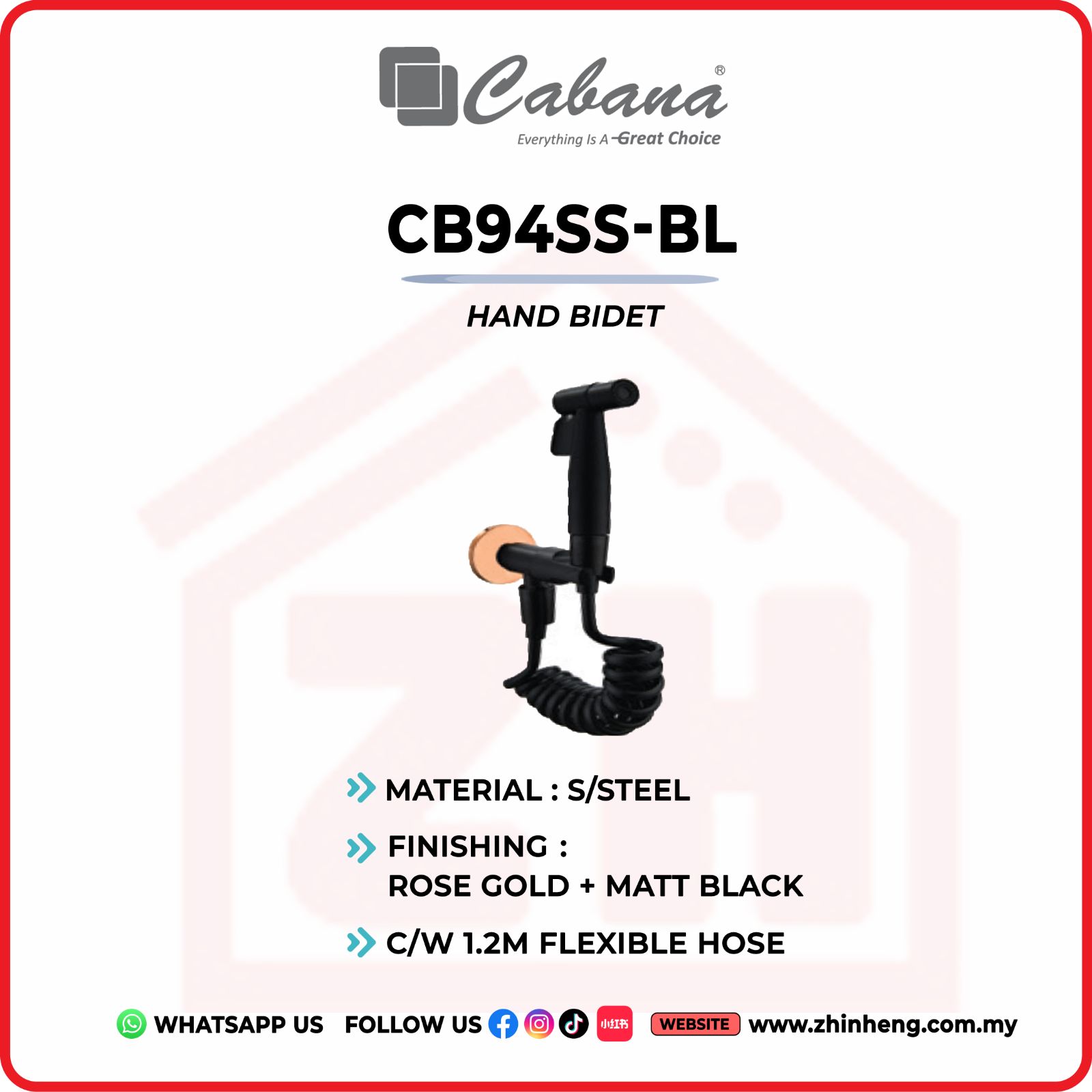 CABANA HAND BIDET  CB94SS-BL