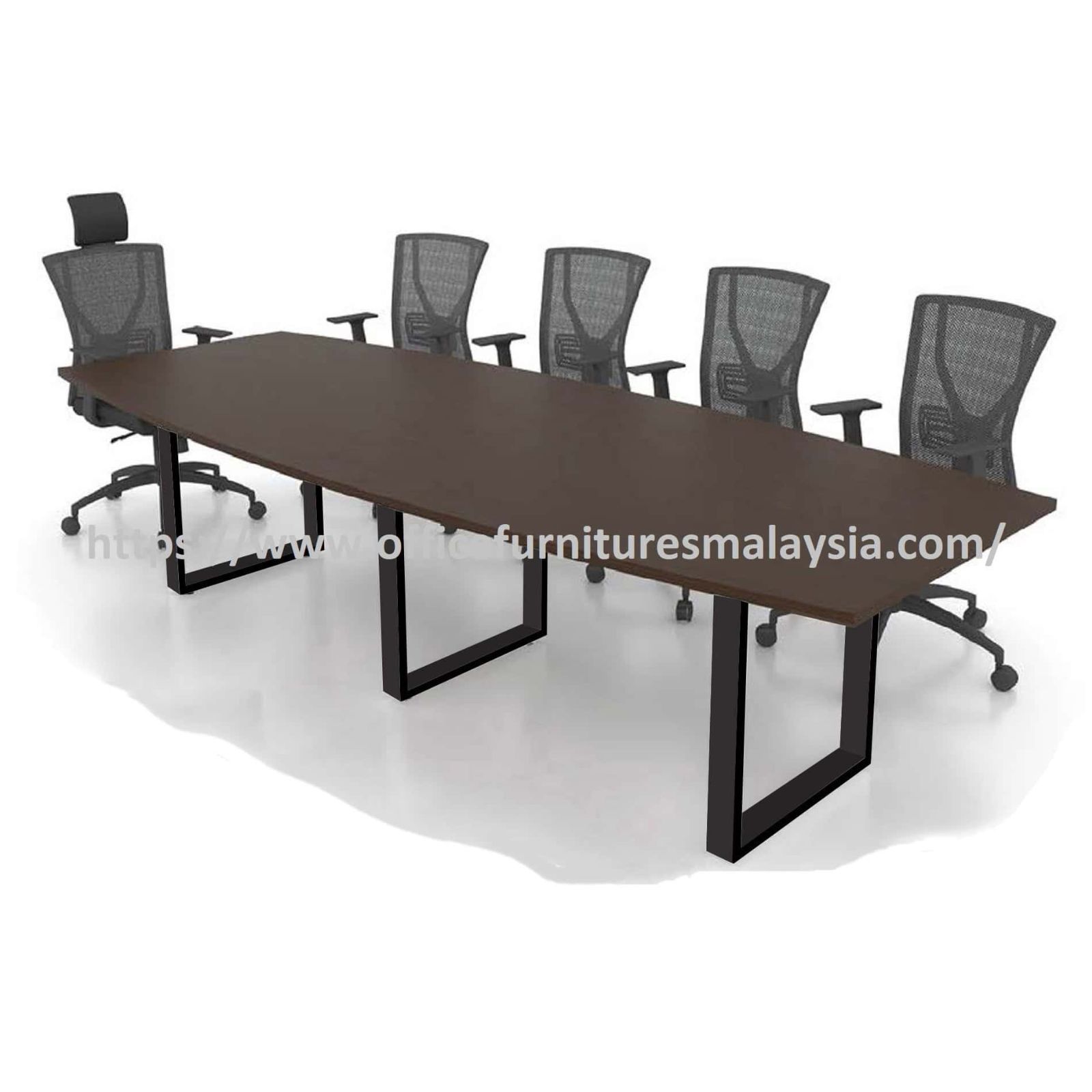 12 ft Modest Boat Shape Meeting Table with Square Leg OFFXBS3615