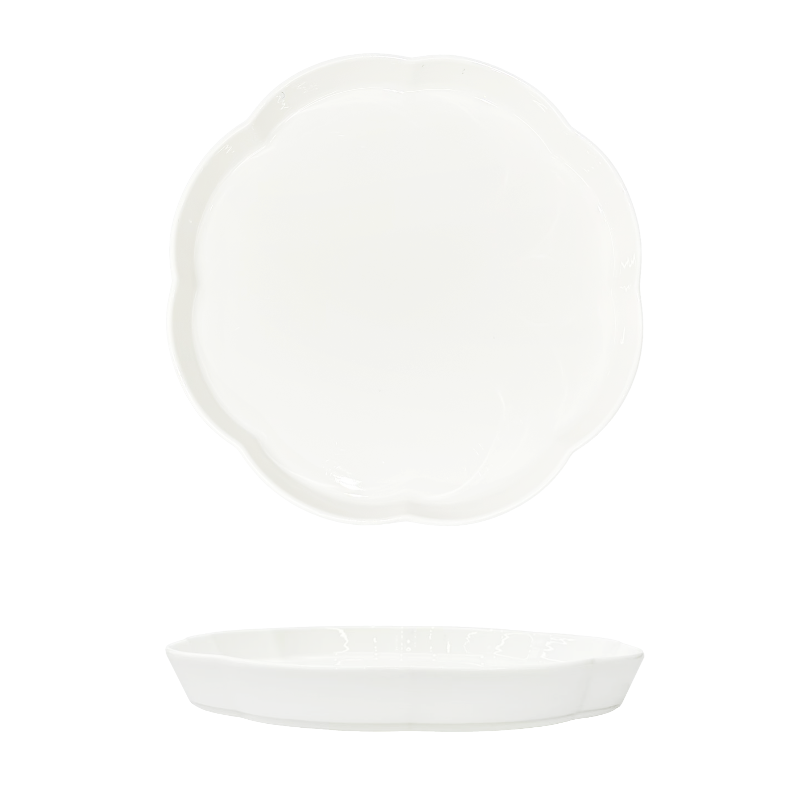 YX-BC-11'' Blooming Round Straight Edge Plate 11 绽放圆直边盘