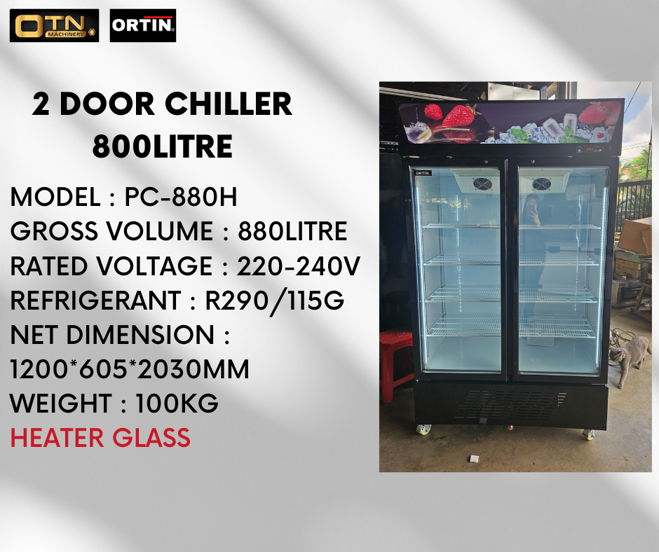 PC-880H - 2 DOOR DISPLAY CHILLER HEATER GLASS