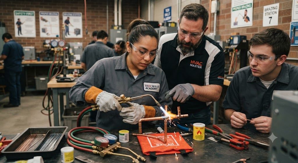 copper tubing brazing techniques HVAC training