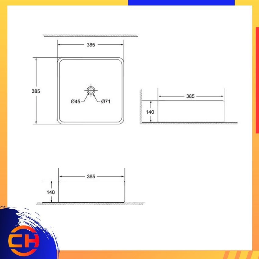 SORENTO ULTRA THIN EDGE COLOUR BASIN SRTWB1421-RG/ SRTWB1421-GY/ SRTWB1421-RW