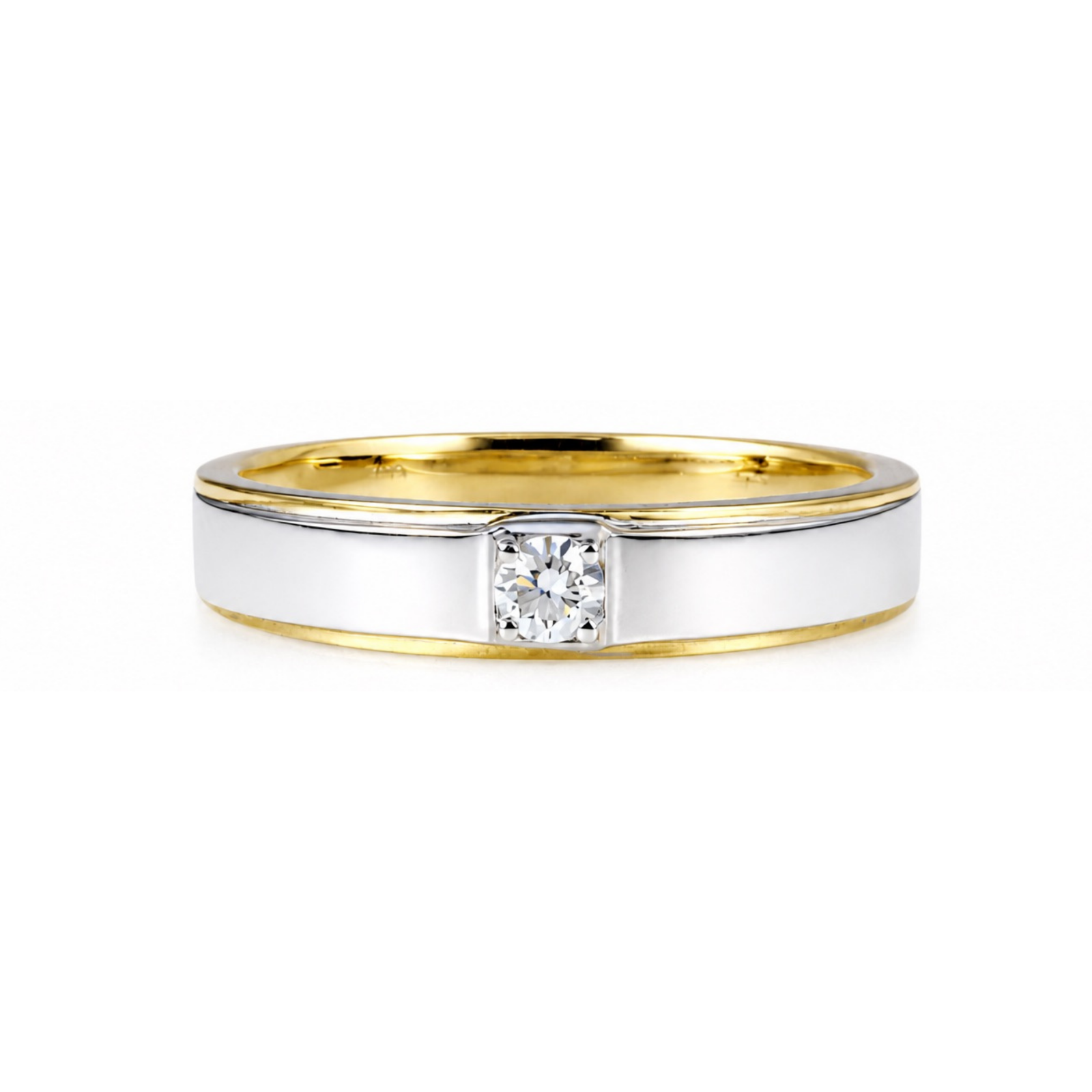 Roman & Co庐 Valor Dual Tone Diamond Wedding Band
