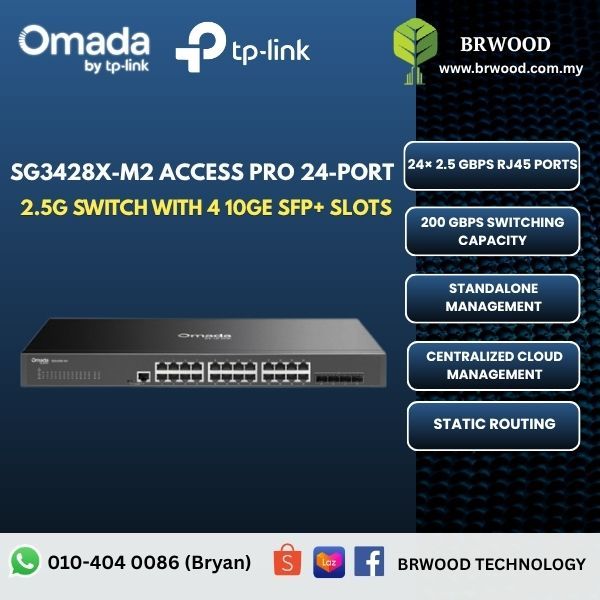 OMADA TP-LINK SG3428X-M2: Omada Access Pro 24-Port 2.5G Switch with 4 10GE SFP+ Slots