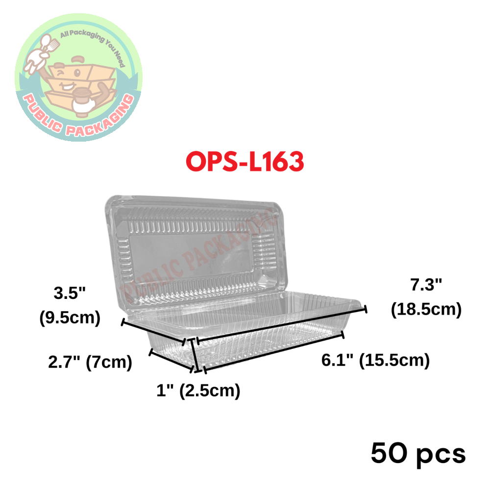 OPS-163 - BX Plastic Tray with Lock (100pcs卤) Bakery Disposable Plastic Clear Food Box