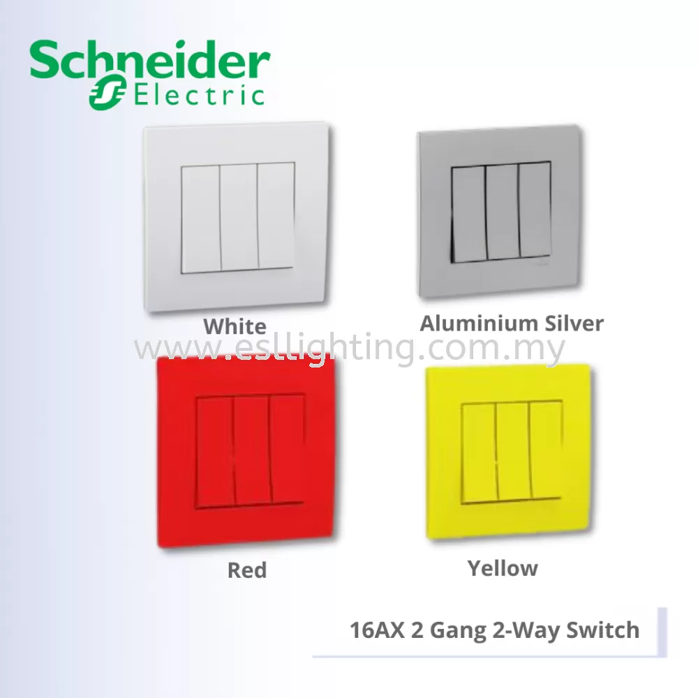 SCHNEIDER Vivace 16AX 3 Gang 2 Way Switch - KB33_WE_G11 KB33_AS_G11 KB33_RD_G11 KB33_YL_G11