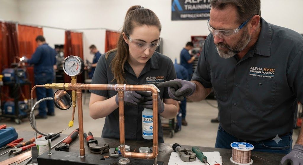 refrigeration copper line brazing leak free methd