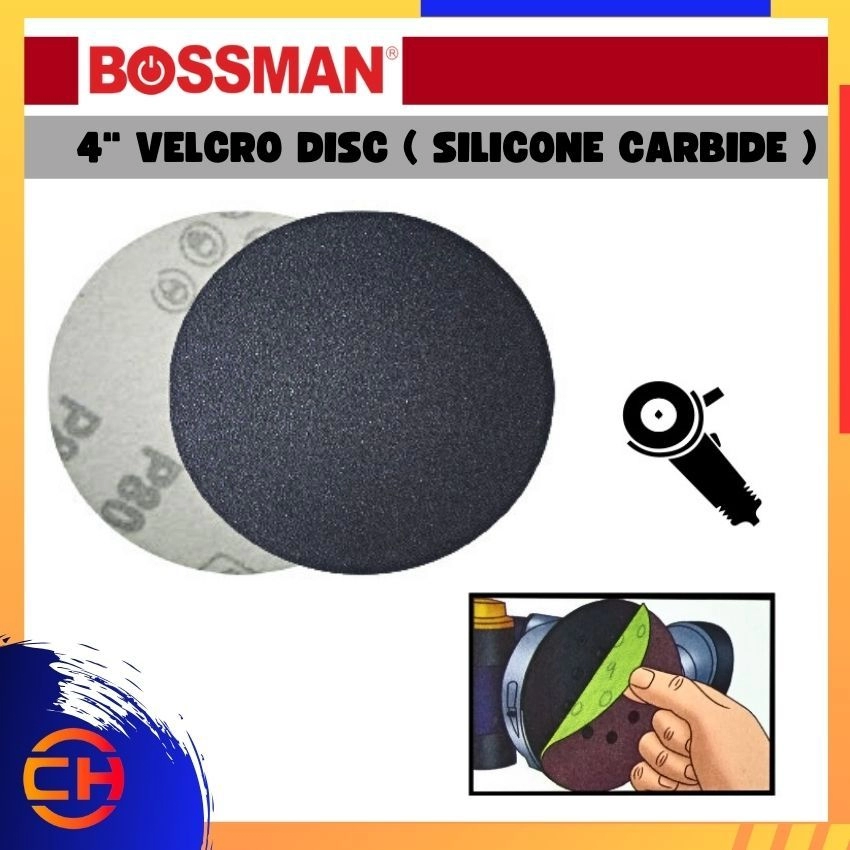 BOSSMAN INDUSTRIAL TOOLS & ABRASIVE PRODUCTS 4" VELCRO DISC ( SILICONE CARBIDE ) 