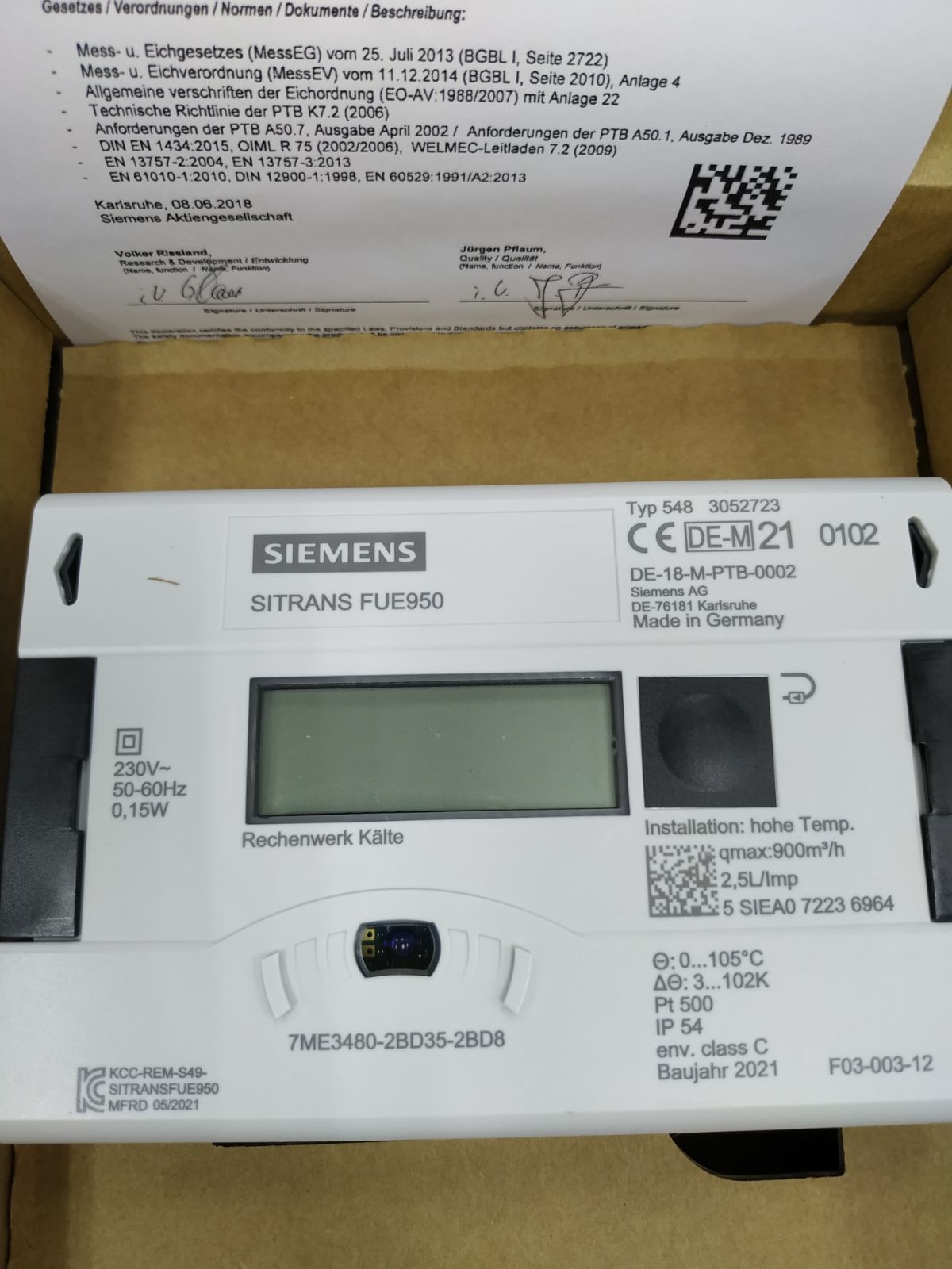 Siemens SITRANS FUE950 Energy Calculator