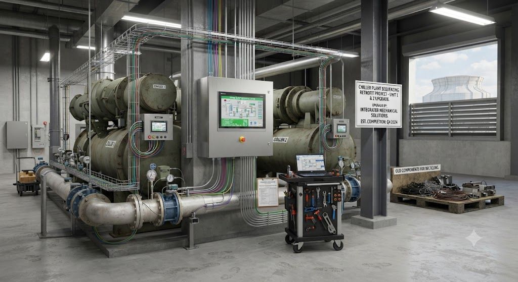 Chiller plant sequencing retrofit setup