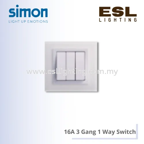 SIMON V8 SERIES 16A 3 Gang 1 Way Switch - 80371