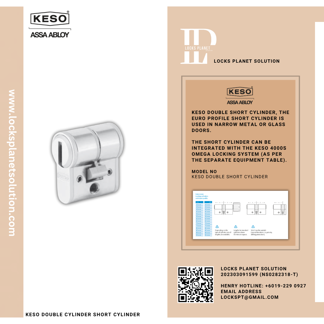 KESO DOUBLE CYLINDER SHORT CYLINDER
