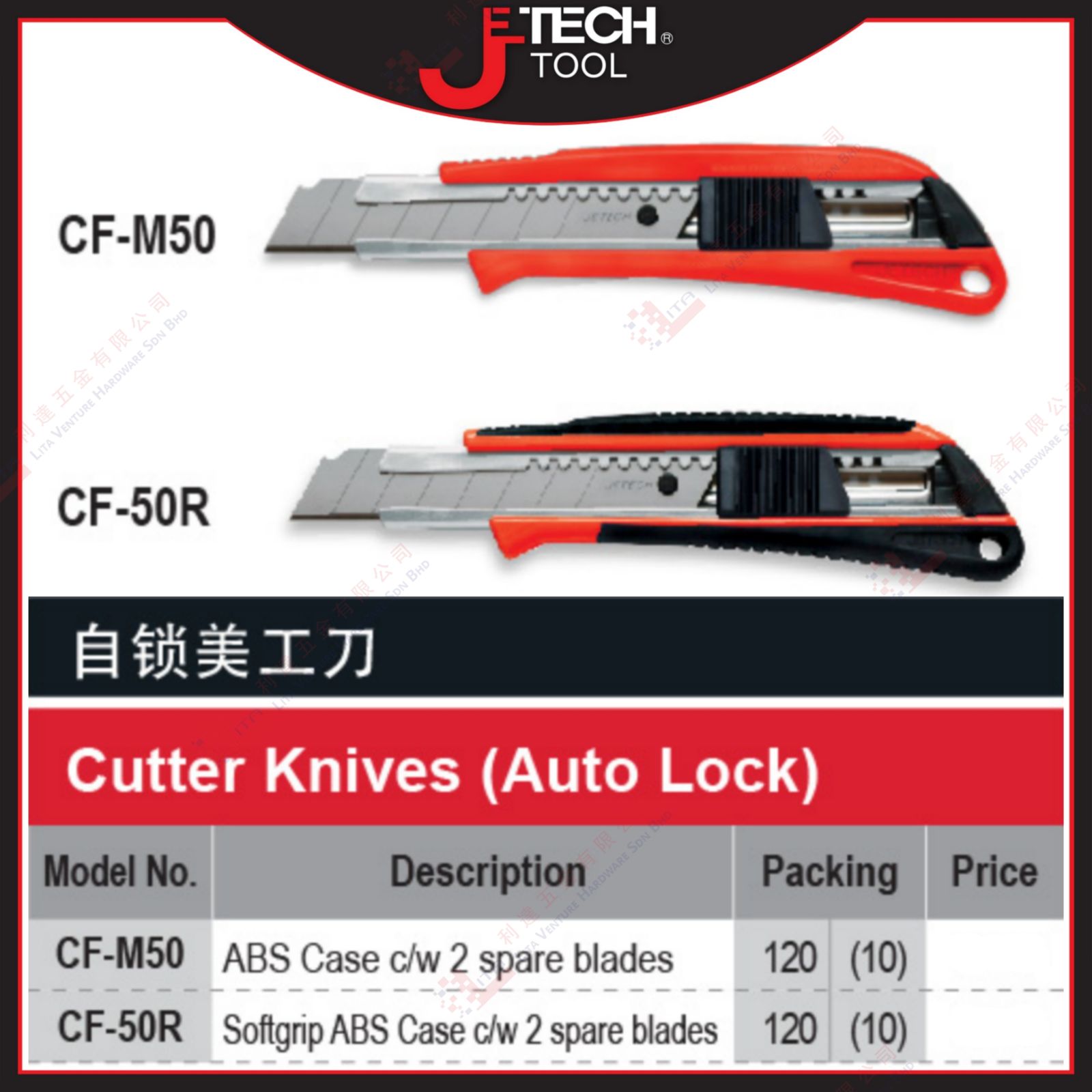 JE TECH BRAND CUTTER KNIVES - CFM50 CF50R